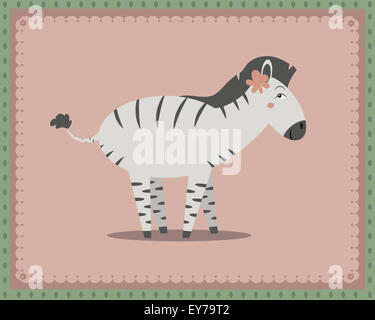 Zebra posiert in bearbeitbare Vektordatei Stockfoto