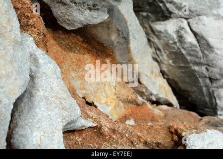 Weiße Marmor Felsen auf der Insel Thassos in Griechenland Stockfoto