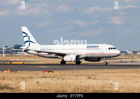 Aegean Airlines Airbus A320 ab Flughafen Frankfurt Stockfoto