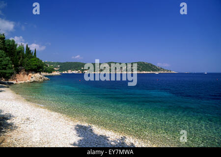 Griechenland, Ionische Inseln, Ithaka, Kioni Strand Stockfoto