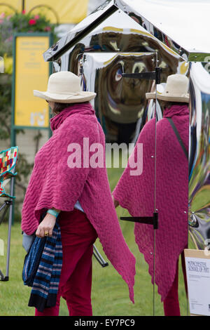 Tatton Park, Cheshire, UK 21. Juli 2015. Der Unsichtbarkeit Tardis-Schuppen der Nabel Kontemplation - Clare Knox-Bentham tritt The Invisible Shed (in glänzend reflektierende Zinn bedeckt) eine Ausstellung von der Manchester School of Art bei der RHS Flower Show.  Bildnachweis: Cernan Elias/Alamy Live-Nachrichten Stockfoto