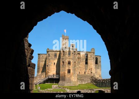 Warkworth Castle, Northumberland Stockfoto