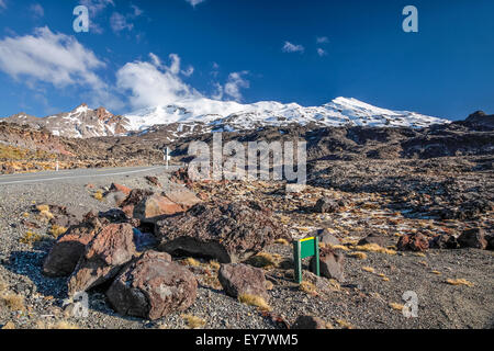 Karge Landschaft am Mount Ruapehu, Tongariro Nationalpark, Manawatu-Wanganui, Neuseeland Stockfoto