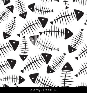 Fisch Knochen Musterdesign Hintergrund Vektor-Illustration Stock Vektor