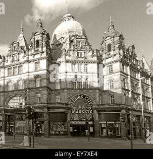 Leeds Kirkgate Stadtmarkt Gebäude Panorama, Markthalle größte in Europa, Vikar Lane Stockfoto