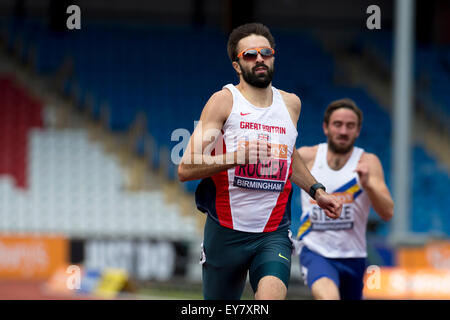 Martyn ROONEY & Andrew STEELE Männer 400m Finale 3 2014 Sainsbury britischen Meisterschaften Birmingham Alexander Stadion UK Stockfoto