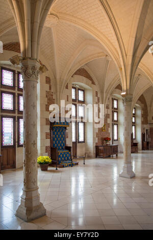 Ratsstube - Tagungsraum im Chateau d ' Amboise, Amboise, Indre-et-Loire, Centre, Frankreich Stockfoto