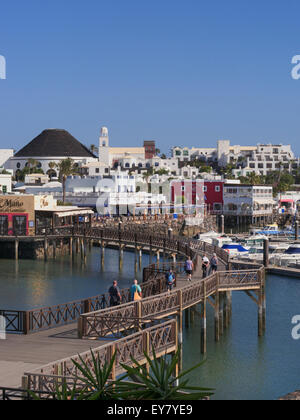 Marina Rubicon Luxus des Hafens an der Süd West Küste von Lanzarote, Playa Blanca Kanarische Inseln, Spanien Stockfoto