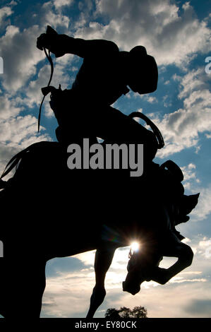 Einstellung Anpassung Statue, Joseph, Hells Canyon National Scenic Byway, Oregon Stockfoto