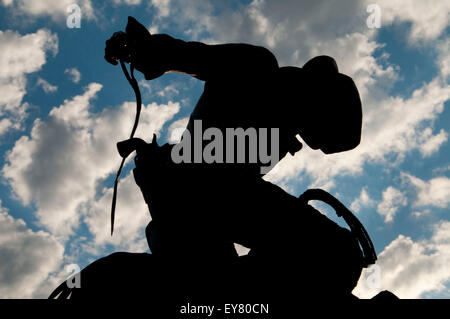 Einstellung Anpassung Statue, Joseph, Hells Canyon National Scenic Byway, Oregon Stockfoto