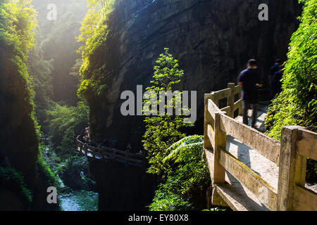 Longshuixia Riss-Schlucht ist Naturplatz in Wulong county, südwestlich der Stadt Chongqing China. Stockfoto