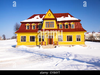 ein hölzernes Gebäude Stockfoto