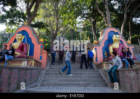 Swayambhunath Tempel in Khatmandu - dem Affentempel Stockfoto