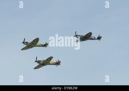 Bildung von Spitfires an RIAT Fairford Deutschland 2015 Stockfoto