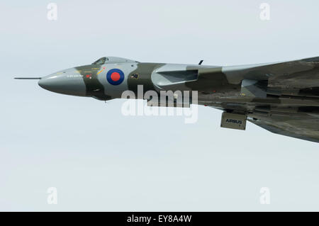 Nahaufnahme eines Vulcan-Bomber während des Fluges auf der RIAT Fairford 2015 Stockfoto