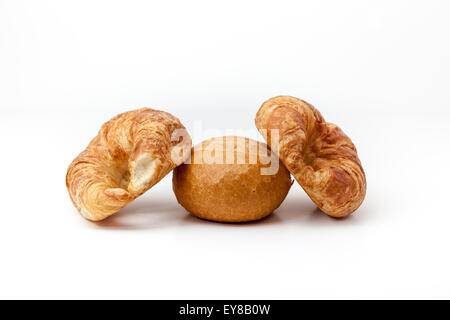 Harte Walze nennen es im niederländischen Pistolee Whit Croissant, Stockfoto