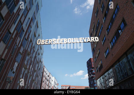 Uberseeboulevard in Hamburg Deutschland Stockfoto