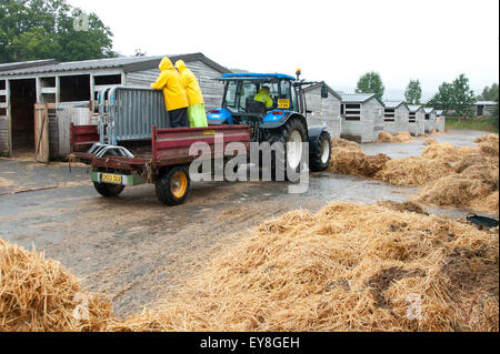 Llanelwedd, Powys, UK. 24. Juli 2015. Das Wetter ist regnerisch für die Clearup nach dieser Wochen Royal Welsh Agricultural Show. Bildnachweis: Graham M. Lawrence/Alamy Live-Nachrichten Stockfoto