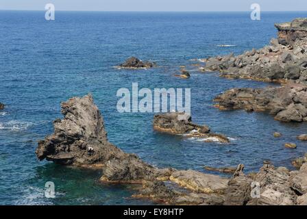 Insel Pantelleria (Sizilien, Italien), die Küste in der Nähe der Bucht Meer Ochse Stockfoto