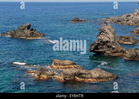 Insel Pantelleria (Sizilien, Italien), die Küste in der Nähe der Bucht Meer Ochse Stockfoto