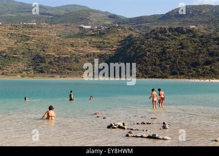 Insel Pantelleria (Sizilien, Italien), See Spiegel der Venus, Vulkansee mit Schlamm Thermen Stockfoto