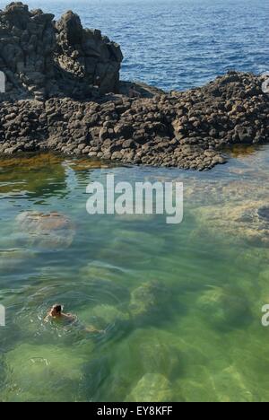 Insel Pantelleria (Sizilien, Italien), Küste der kleine See Ondines Stockfoto