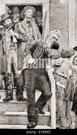 Die letzten Momente von John Brown vor zu seiner Hinrichtung durch den Strang, 1859.  John Brown, 1800-1859.  Weiße amerikanische Abolitionist.  Nach einem Gemälde von Thomas Hovenden. Stockfoto