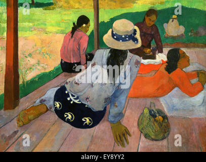 Paul Gauguin (1848-1903). Französischer Maler. Die Siesta. 1892-94. Öl auf Leinwand. Metropolitan Museum of Art. NY. USA. Stockfoto