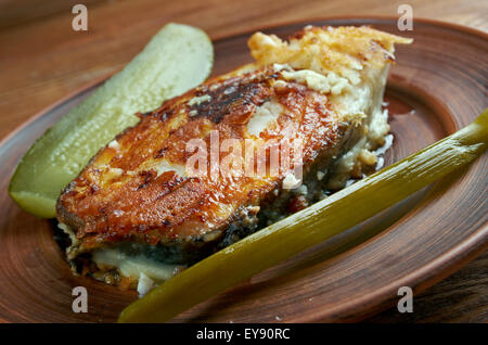 Gegrilltes Steak Kabeljau in der skandinavischen Küche Stockfoto