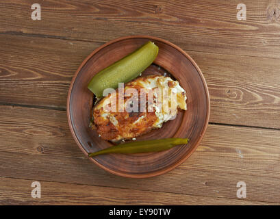 Gegrilltes Steak Kabeljau in der skandinavischen Küche Stockfoto