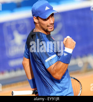 Umag, Kroatien. 24. Juli 2015. während die Singles match Fognini V Sousa in der ATP 26. Konzum Croatia Open Umag Turnier im Stadion Stella Maris, am 24. Juli 2015 in Umag. Bildnachweis: Andrea Spinelli/Alamy Live-Nachrichten Stockfoto