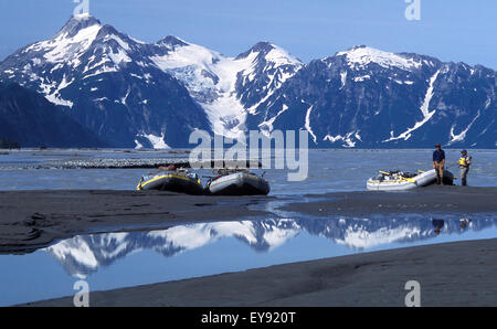 Rafting auf dem Alsek Stockfoto