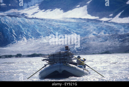 Rafting auf dem Alsek River Stockfoto