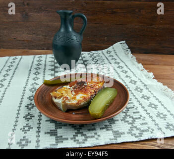 Gegrilltes Steak Kabeljau in der skandinavischen Küche Stockfoto