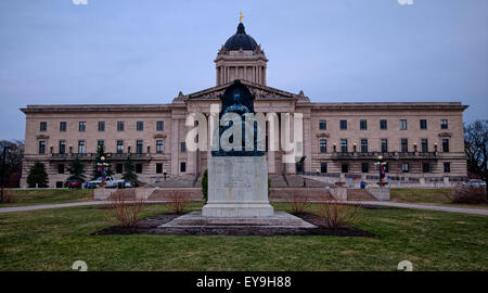 Die Manitoba Legislative Building ist der Treffpunkt der legislativen Versammlung von Manitoba, im zentralen Winnipeg Stockfoto