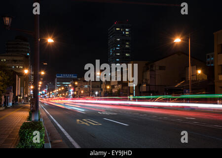 Nachtaufnahme des Tokaido Road, Stadt Hamamatsu, Shizuoka Präfektur, Japan Stockfoto