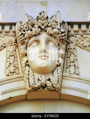 Dublin, Co. Dublin, Irland, benutzerdefinierte Haus, architektonische Detail der Flussgötter von Irland Stockfoto