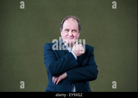 Britischer Radiomoderator, James Naughtie, erscheinen auf dem Edinburgh International Book Festival. Stockfoto