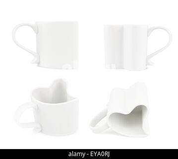 Weiße herzförmige cup Stockfoto