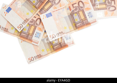 Mehrere 50 Euro-Banknoten Stockfoto