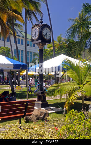 Die Uhr in The Noel Lloyd / Positive Bewegung Actionpark in Road Town, Tortola, Virgin Islands Stockfoto