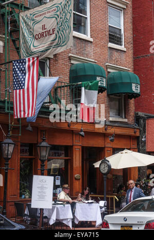 IL Cortile, traditionellen nördlichen Italienisches Restaurant, Little Italy, Manhattan, New York City, USA. Stockfoto