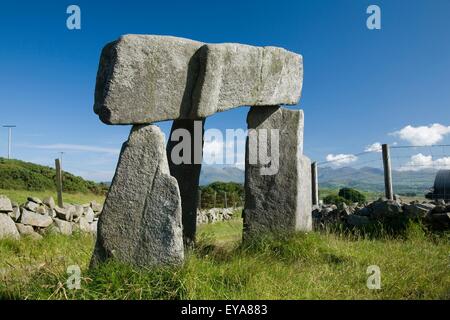 Legananny Dolmen, Co Down, Nordirland; Megalithische Grabstätte Stockfoto