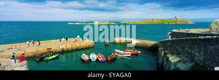 Coliemore Hafen, Co Dublin, Irland; Dalkey Insel vom Hafen Stockfoto