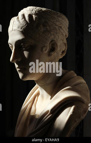 Sabina. Römische Marmorbüste von 130-140 AD. Kunsthistorisches Museum, Wien, Österreich. Stockfoto