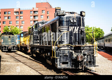 Westlichen Maryland RS3 Nr. 195, Baltimore & Ohio Railroad Museum, 901 West Pratt Street, Baltimore, MD Stockfoto