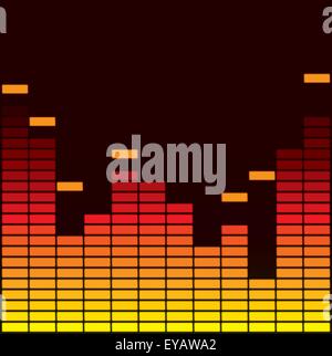 Gelbe und rote sound Equalizer auf schwarzem Hintergrund isoliert Stock Vektor