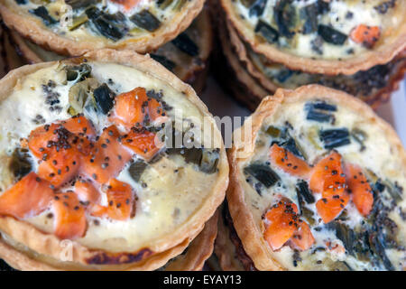 Lachs-quiche Stockfoto