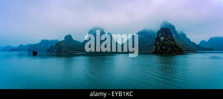 Kalkstein Karst Outcroppings auf Halong Bucht Vietnam Stockfoto