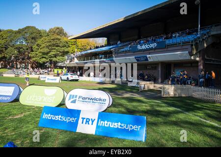 Sydney, Australien. 25. Juli 2015. Szenen in Sydney University Football Club letztes Spiel auf der berühmten Nr. 1 ovale vor dem Umzug auf die neue Entwicklung auf Oval Nr. 2 im Jahr 2016. Bildnachweis: MediaServicesAP/Alamy Live-Nachrichten Stockfoto